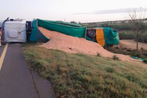 Retiran un camión volcado en la ruta nacional 14