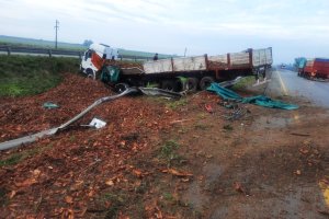 Un camión despistó en la ruta nacional 14 y se realizó tránsito controlado