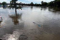 El río desbordó y dejó casi sin playas a la ciudad